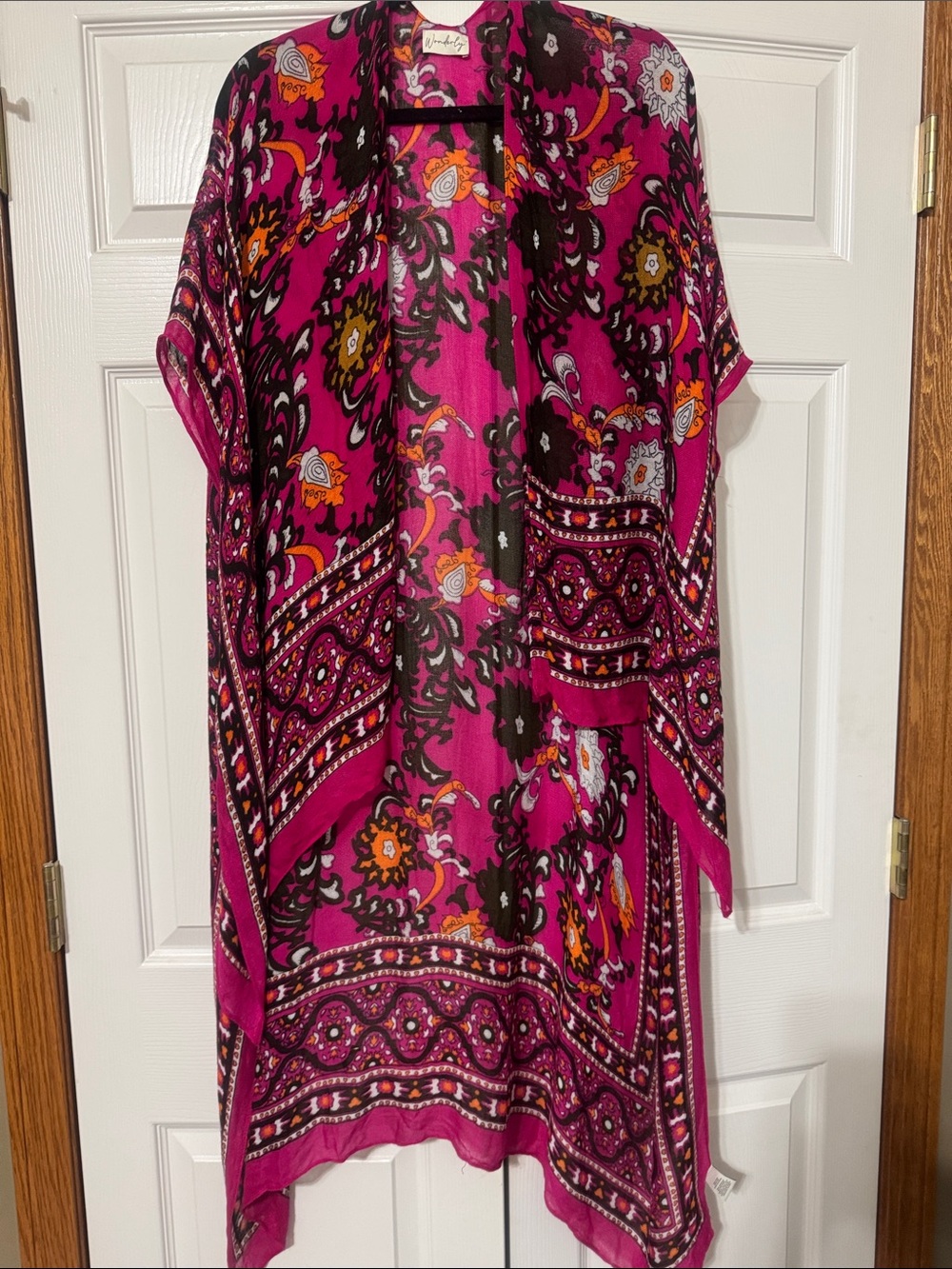 Wonderly Fuchsia Floral Boho Kimono